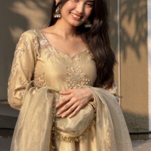 Ivory Gold Anarkali set