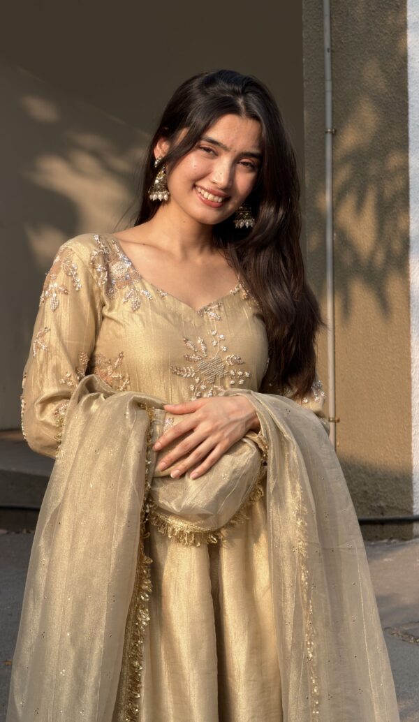 Ivory Gold Anarkali set